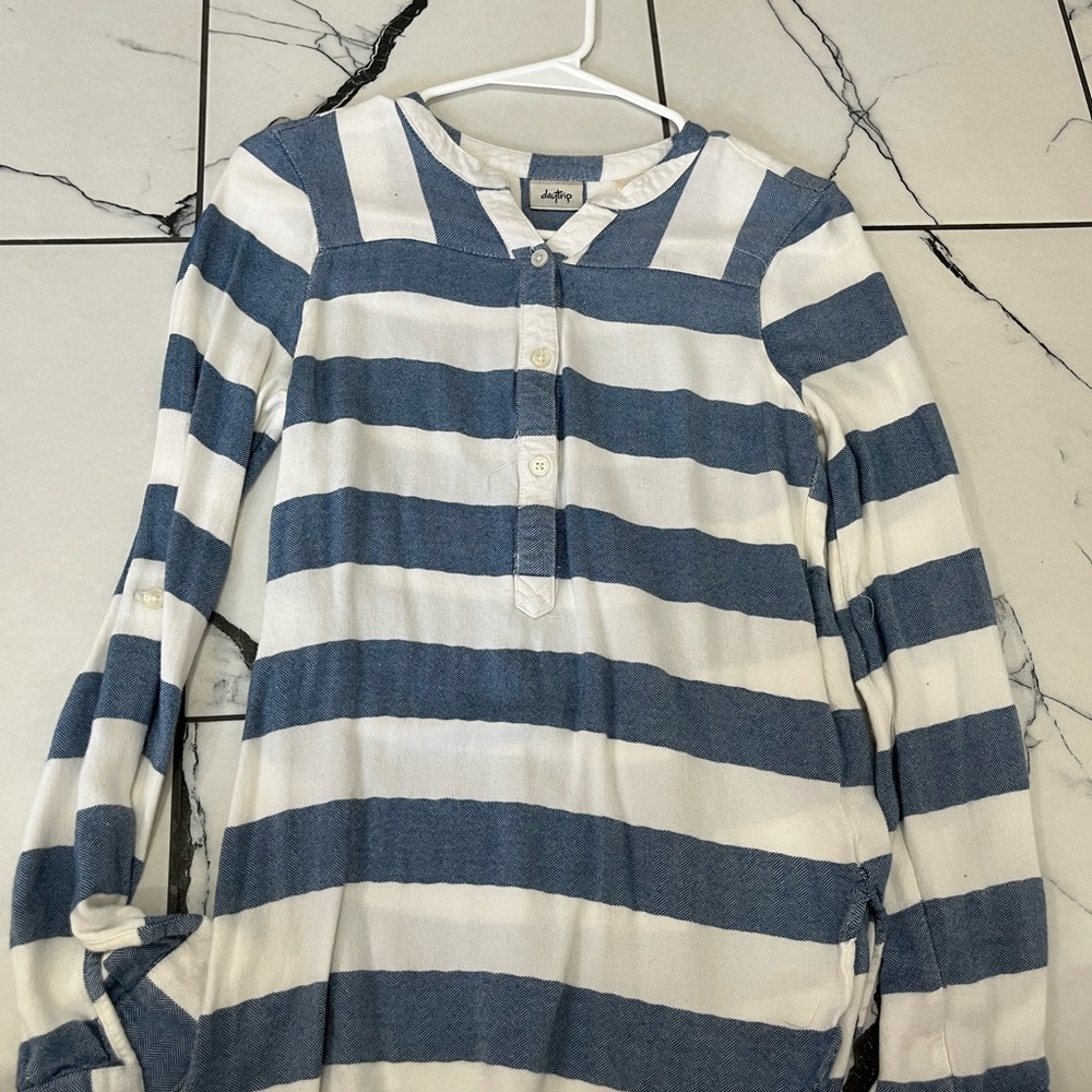Daytrip Blue and White Patterned Top